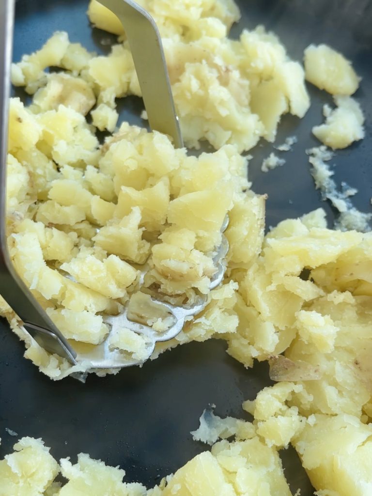 Mashed potatoes whipped with milk and butter